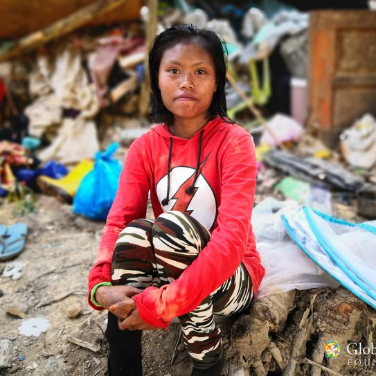 Jurah, 17, works here with her mother and siblings.